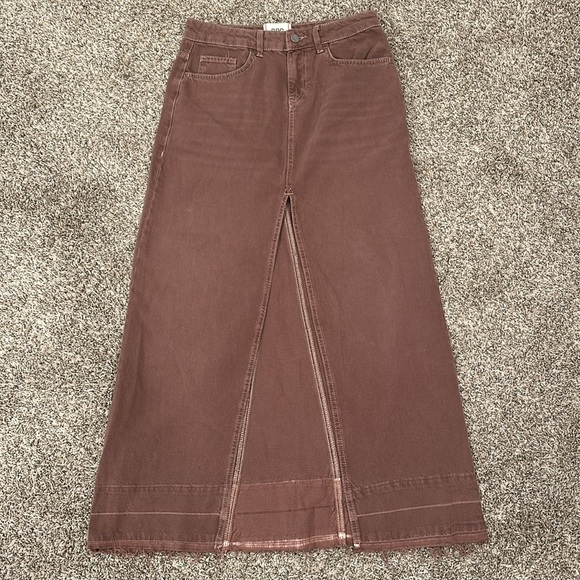 Urban Outfitters BDG Mandi A- Line Denim Maxi Skirt with Raw Hem - Picture 6 of 8